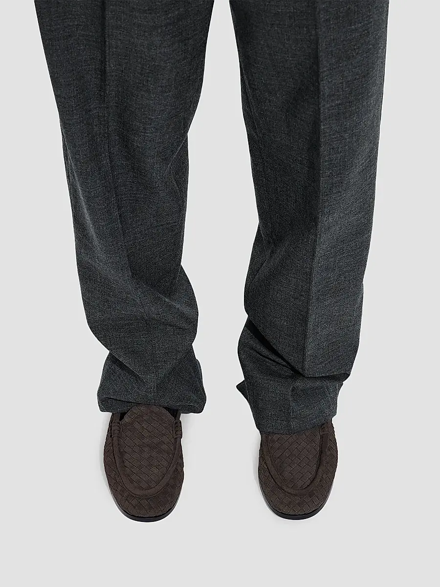 Bottega Veneta Men's Silenzio Intrecciato Suede Venetian Loafers | Thumbnail 2 Bottega Veneta Men's Silenzio Intrecciato Suede Venetian Loafers | Thumbnail 2