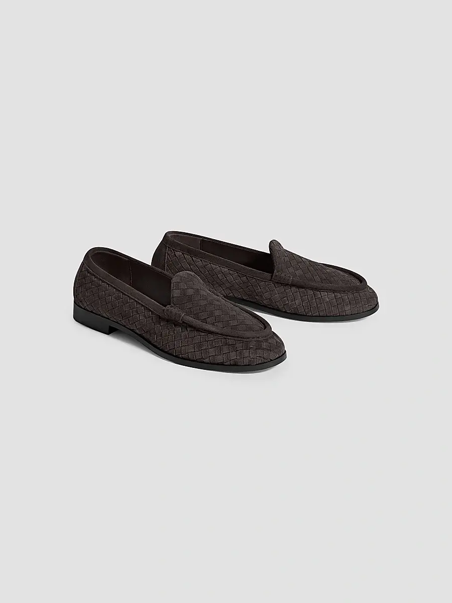 Bottega Veneta Men's Silenzio Intrecciato Suede Venetian Loafers | Thumbnail 5 Bottega Veneta Men's Silenzio Intrecciato Suede Venetian Loafers | Thumbnail 5