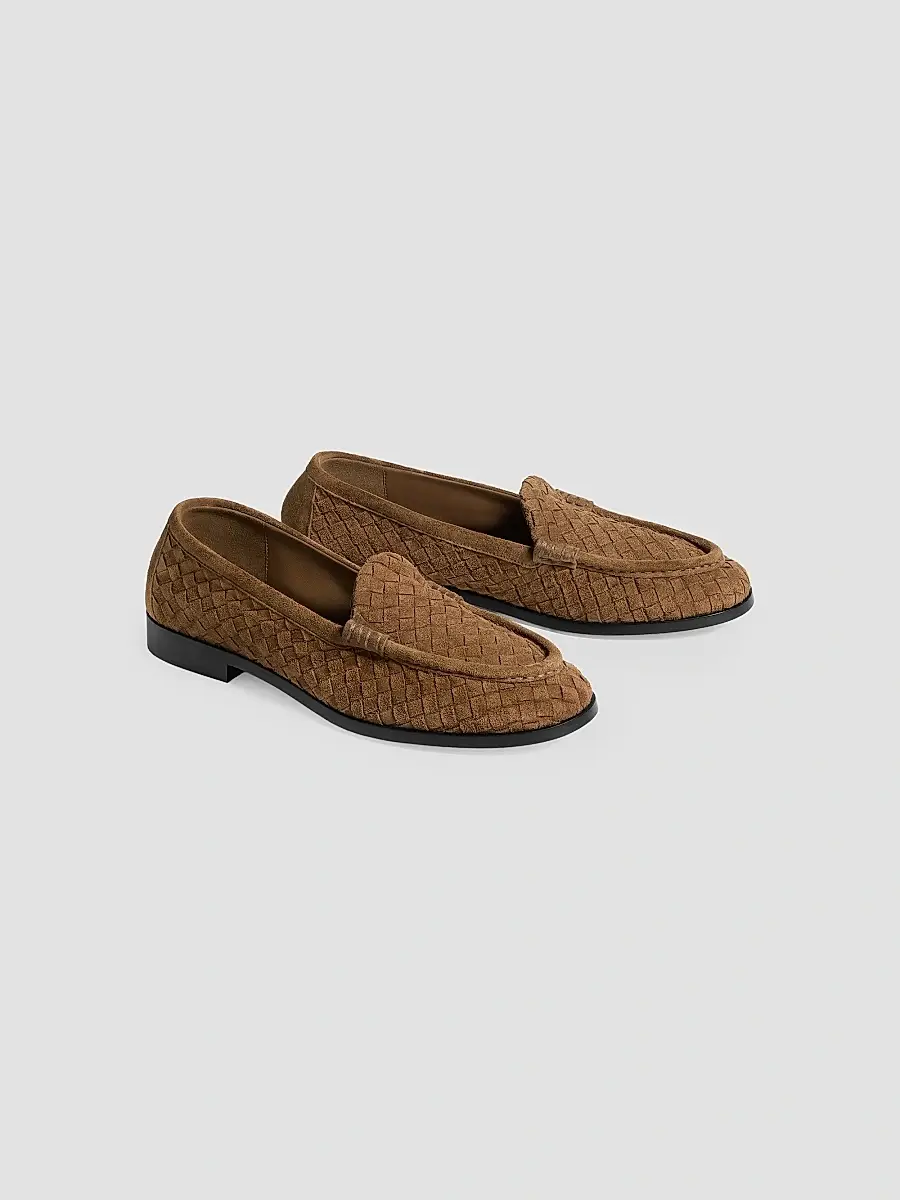 Bottega Veneta Women's Silenzio Intrecciato Supple Suede Loafers | Thumbnail 5 Bottega Veneta Women's Silenzio Intrecciato Supple Suede Loafers | Thumbnail 5