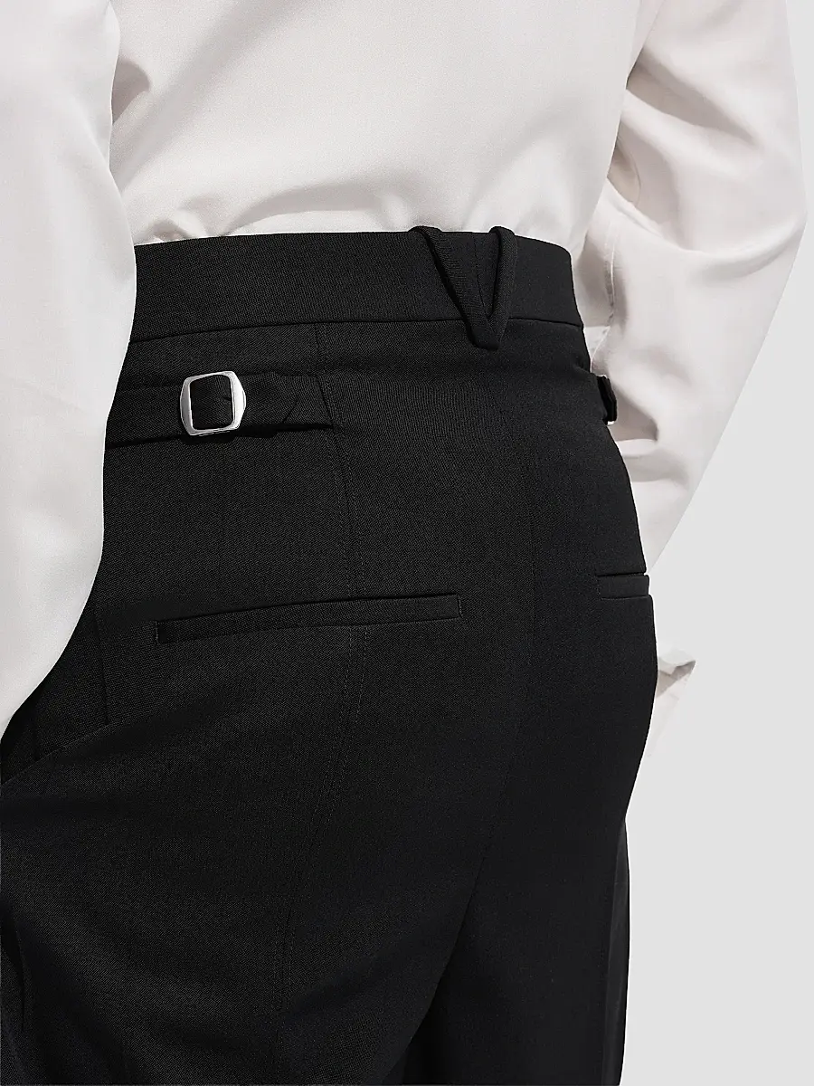 Bottega Veneta Men's Split-Back Wool Grain de Poudre Trousers | Thumbnail 5 Bottega Veneta Men's Split-Back Wool Grain de Poudre Trousers | Thumbnail 5