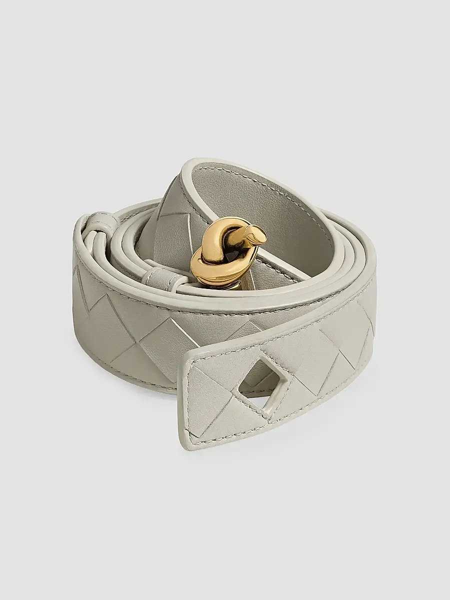 Bottega Veneta Women's Knot-Buckle Intrecciato Nappa Leather Belt | Thumbnail 3