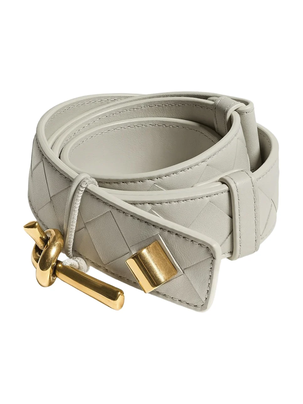 Bottega Veneta Women's Knot-Buckle Intrecciato Nappa Leather Belt