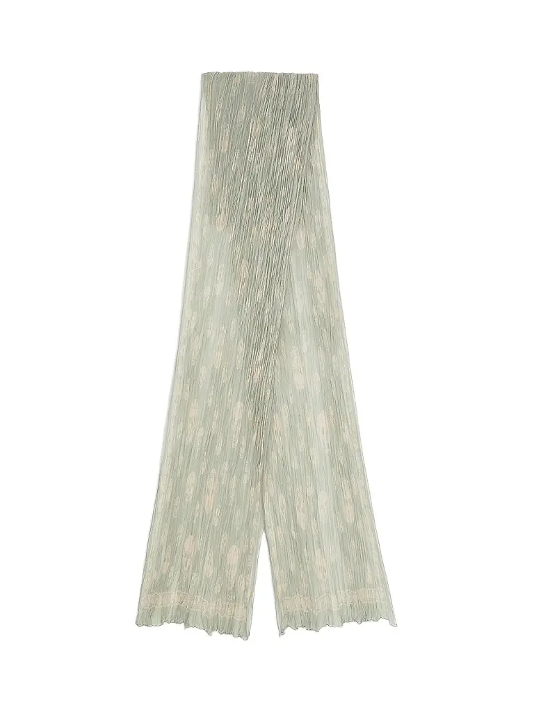 Alexander McQueen Women's Skull Pleated Silk Georgette Scarf