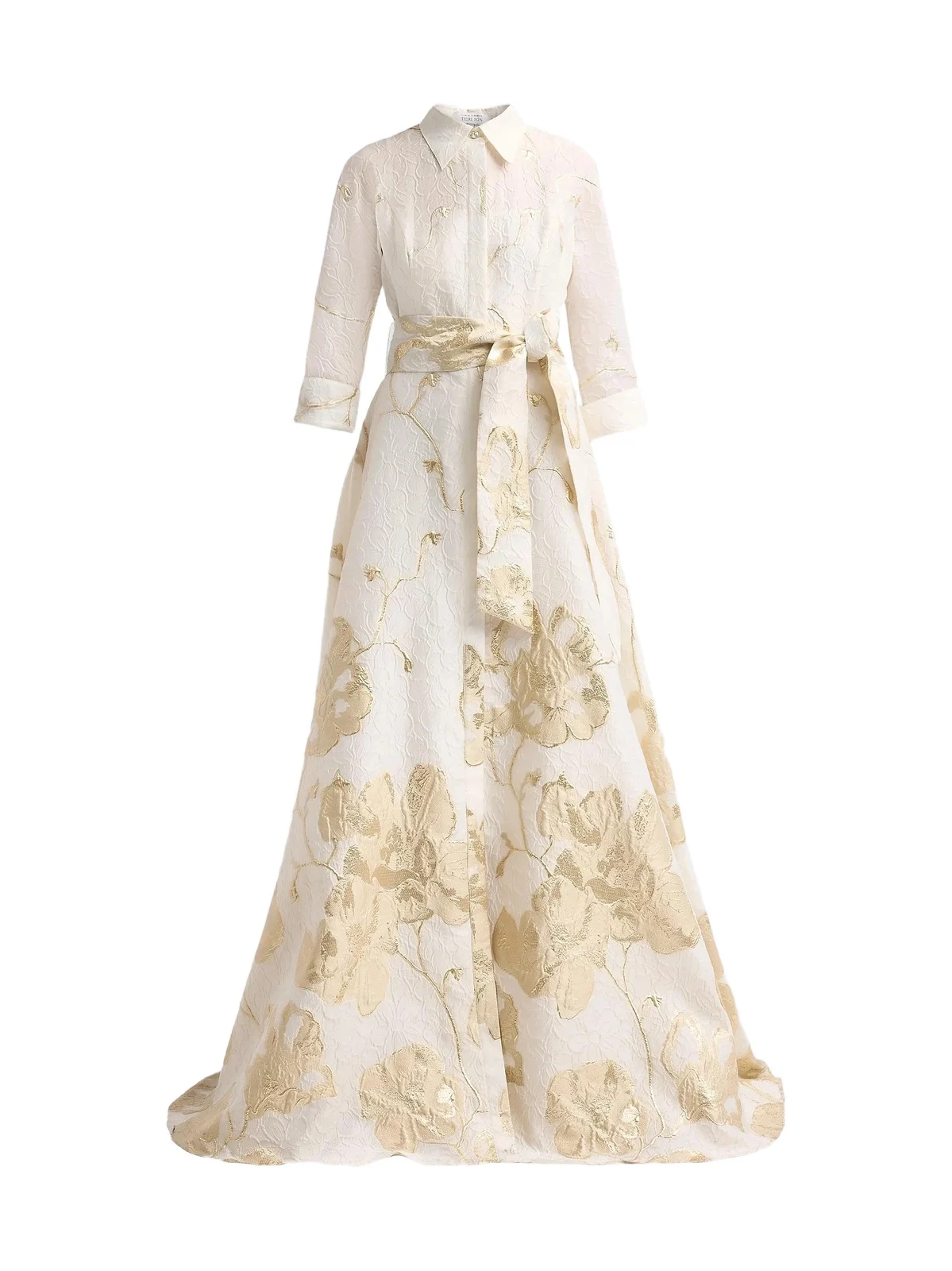 Women's Metallic Jacquard Shirt Gown Women's Metallic Jacquard Shirt Gown