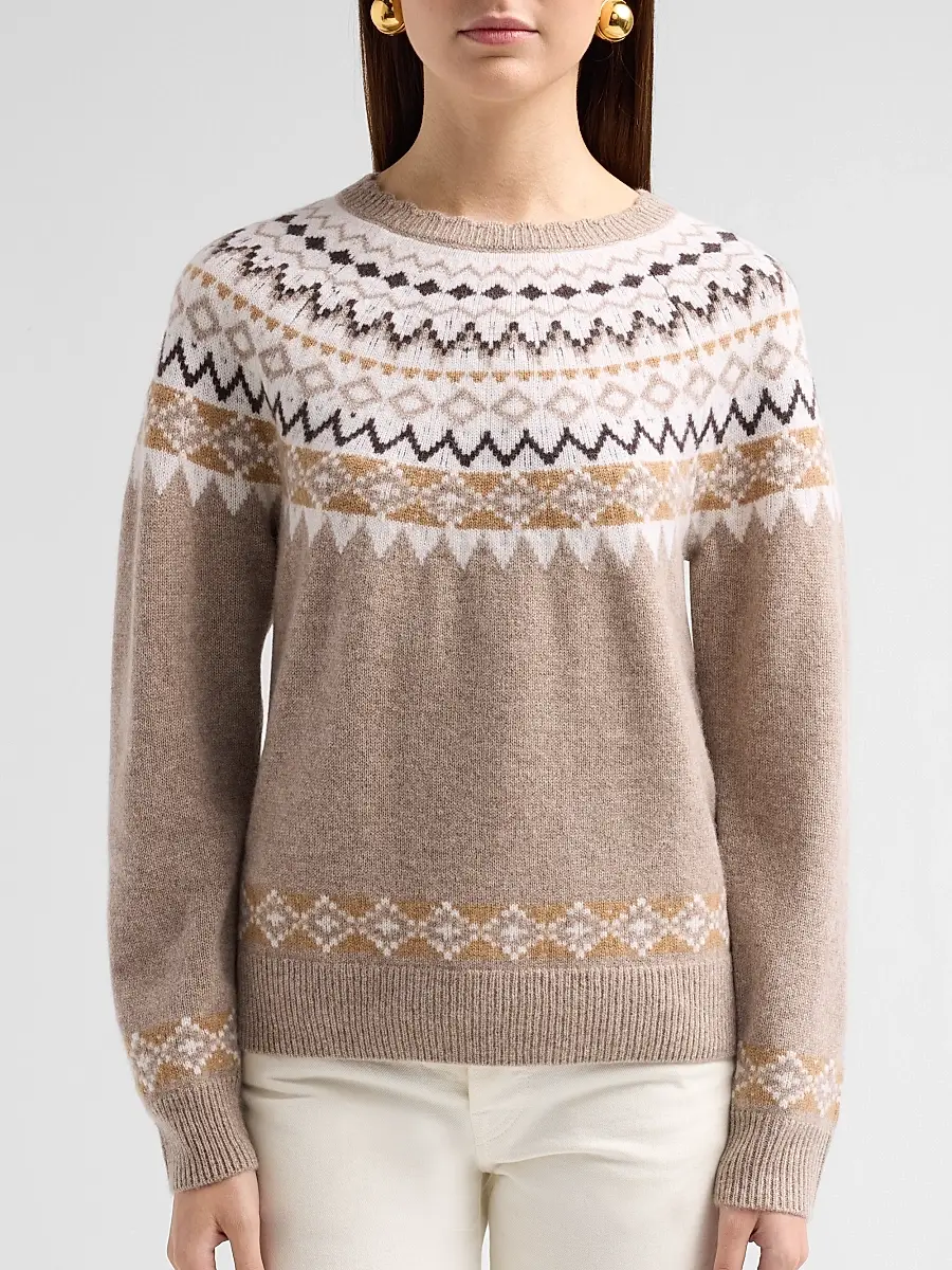 Saks Fifth Avenue Women's Fair-Isle-Inspired Cashmere Sweater | Thumbnail 5 Saks Fifth Avenue Women's Fair-Isle-Inspired Cashmere Sweater | Thumbnail 5