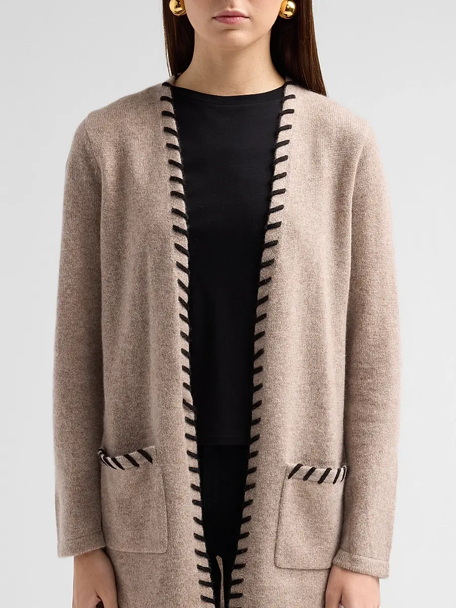 Saks Fifth Avenue Women's Whipstitch Cashmere Cardigan | Thumbnail 5 Saks Fifth Avenue Women's Whipstitch Cashmere Cardigan | Thumbnail 5