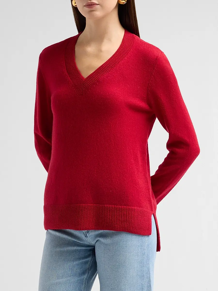 Saks Fifth Avenue Women's Cashmere V-Neck Sweater | Thumbnail 4 Saks Fifth Avenue Women's Cashmere V-Neck Sweater | Thumbnail 4