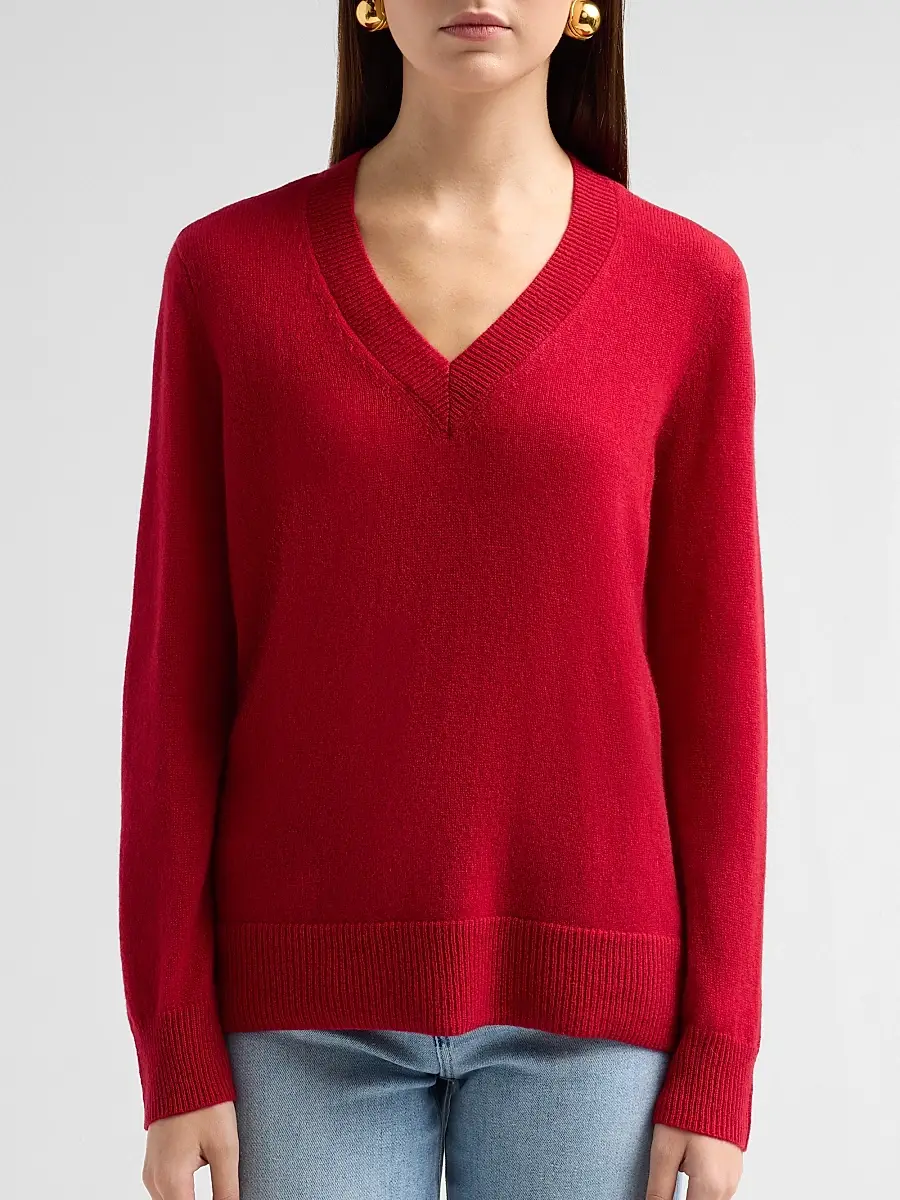 Saks Fifth Avenue Women's Cashmere V-Neck Sweater | Thumbnail 5 Saks Fifth Avenue Women's Cashmere V-Neck Sweater | Thumbnail 5