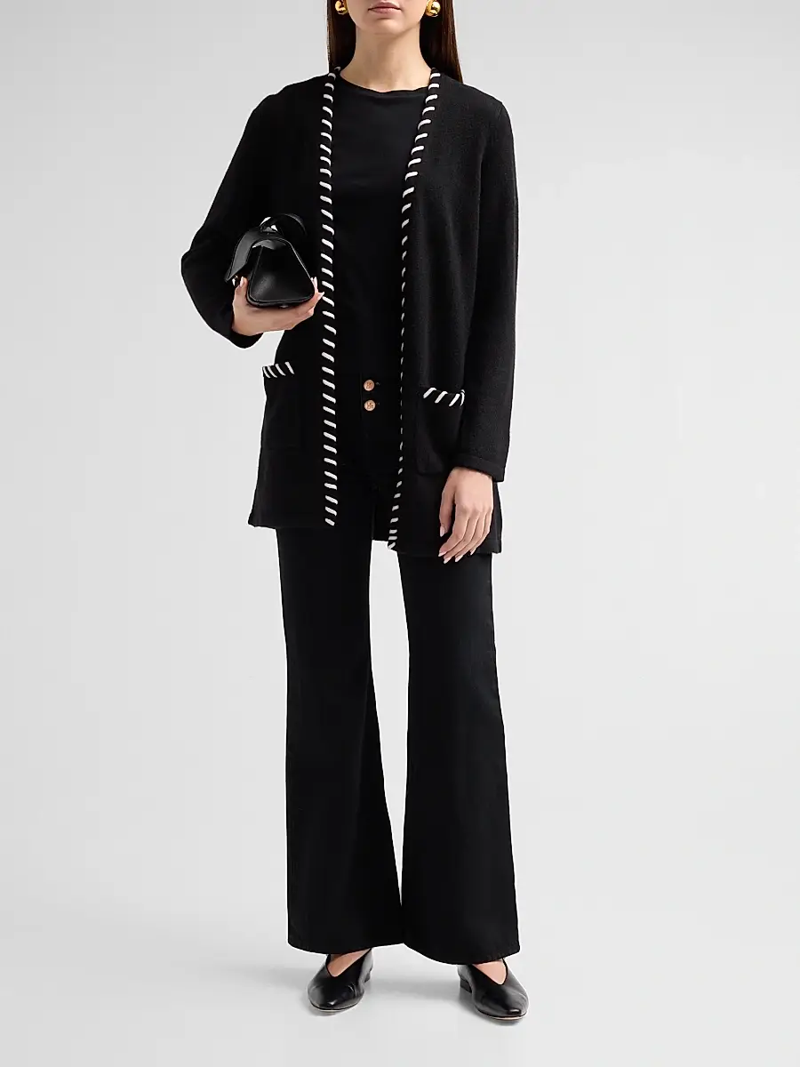 Saks Fifth Avenue Women's Whipstitch Cashmere Cardigan | Thumbnail 2 Saks Fifth Avenue Women's Whipstitch Cashmere Cardigan | Thumbnail 2
