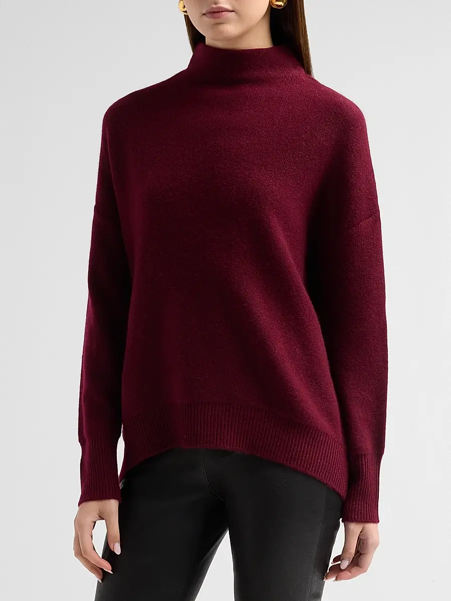 Saks Fifth Avenue Women's Cashmere Drop-Shoulder Turtleneck Sweater | Thumbnail 4 Saks Fifth Avenue Women's Cashmere Drop-Shoulder Turtleneck Sweater | Thumbnail 4