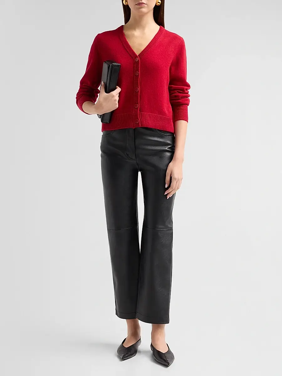 Saks Fifth Avenue Women's V-Neck Cashmere Crop Cardigan | Thumbnail 2 Saks Fifth Avenue Women's V-Neck Cashmere Crop Cardigan | Thumbnail 2