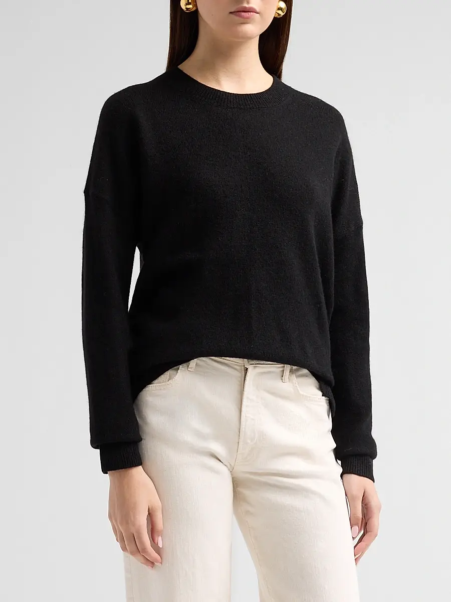 Saks Fifth Avenue Women's Oversized Cashmere Raw-Vent Sweater | Thumbnail 4 Saks Fifth Avenue Women's Oversized Cashmere Raw-Vent Sweater | Thumbnail 4