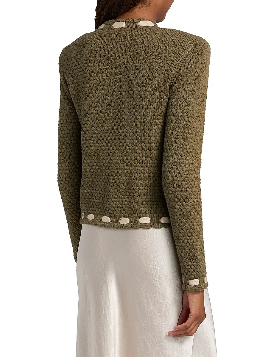 L'Agence Women's Astor Cotton-Blend Crewneck Cardigan | Thumbnail 5