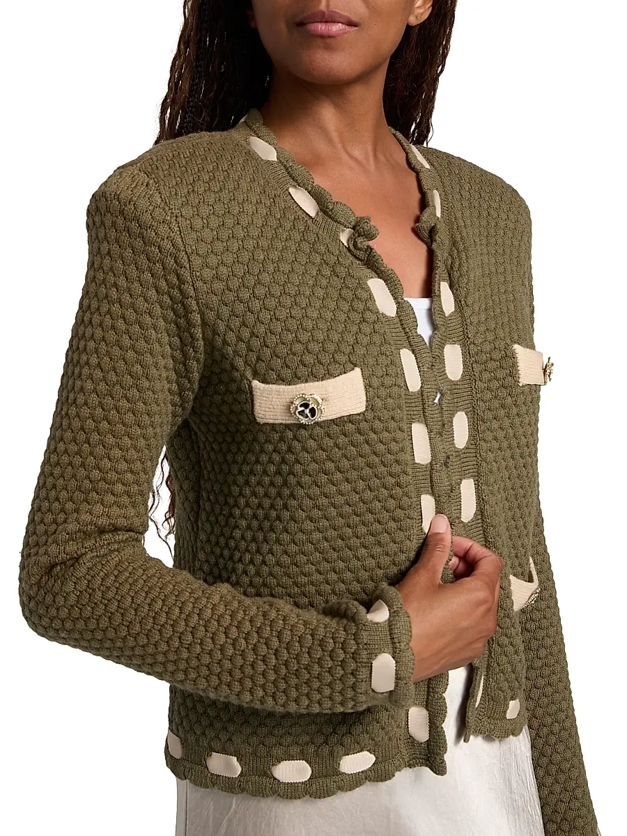 L'Agence Women's Astor Cotton-Blend Crewneck Cardigan | Thumbnail 6