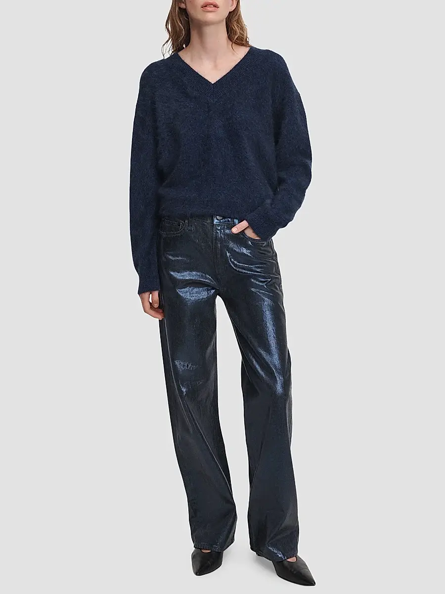 rag & bone Women's Logan Coated Wide-Leg Pants | Thumbnail 2 rag & bone Women's Logan Coated Wide-Leg Pants | Thumbnail 2