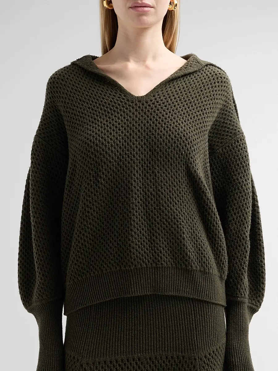 Ulla Johnson Women's Lila Waffle-Knit Merino Wool Pullover Sweater | Thumbnail 5 Ulla Johnson Women's Lila Waffle-Knit Merino Wool Pullover Sweater | Thumbnail 5