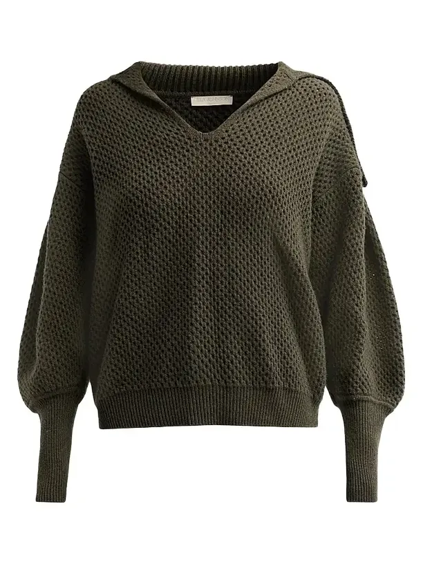 Ulla Johnson Women's Lila Waffle-Knit Merino Wool Pullover Sweater