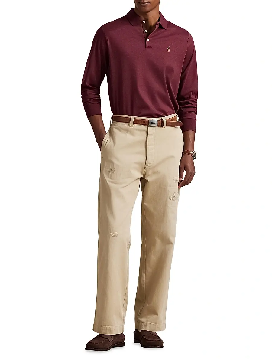 Polo Ralph Lauren Men's Cotton Long-Sleeve Polo Shirt | Thumbnail 2 Polo Ralph Lauren Men's Cotton Long-Sleeve Polo Shirt | Thumbnail 2