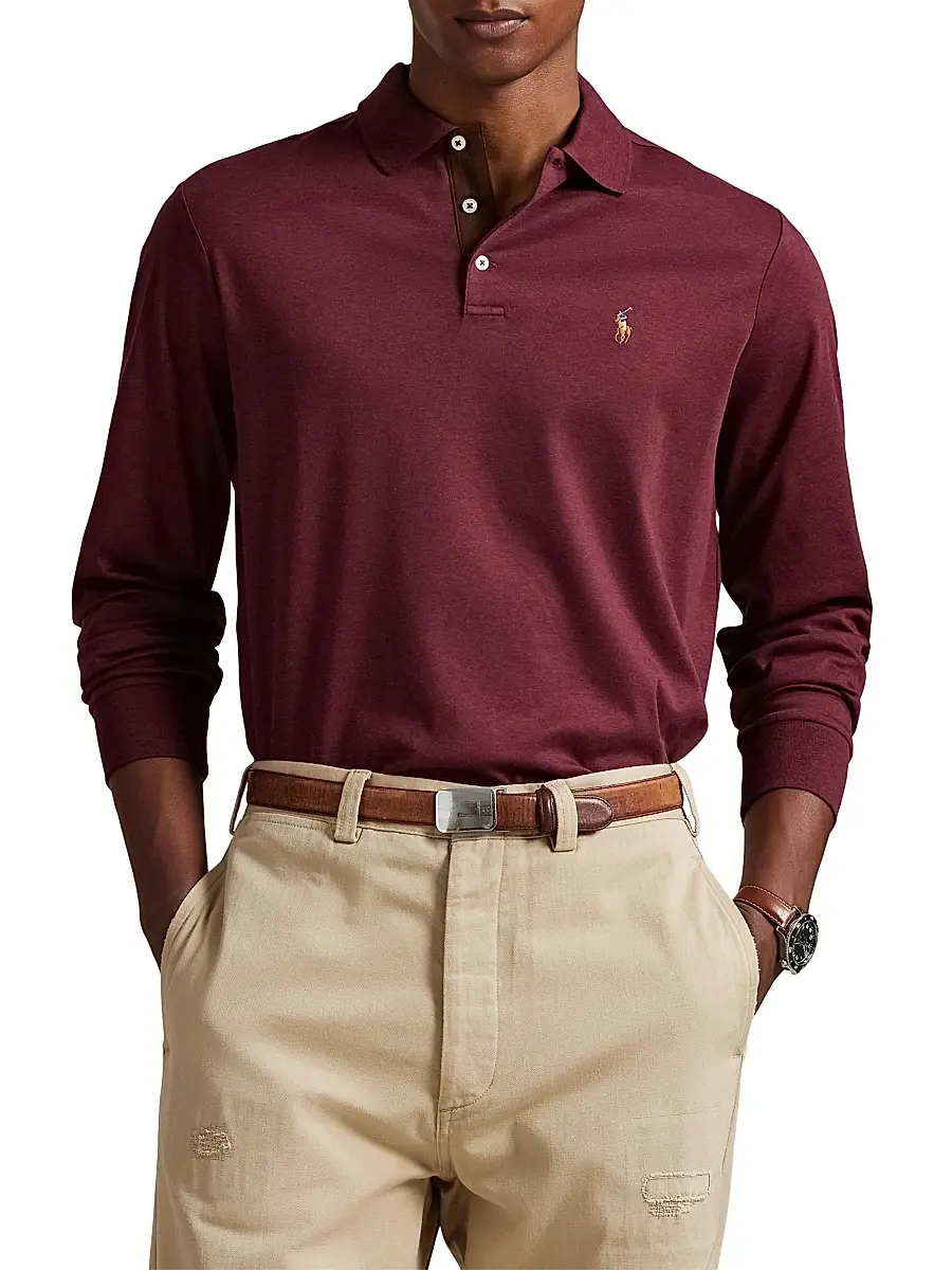 Polo Ralph Lauren Men's Cotton Long-Sleeve Polo Shirt | Thumbnail 3 Polo Ralph Lauren Men's Cotton Long-Sleeve Polo Shirt | Thumbnail 3