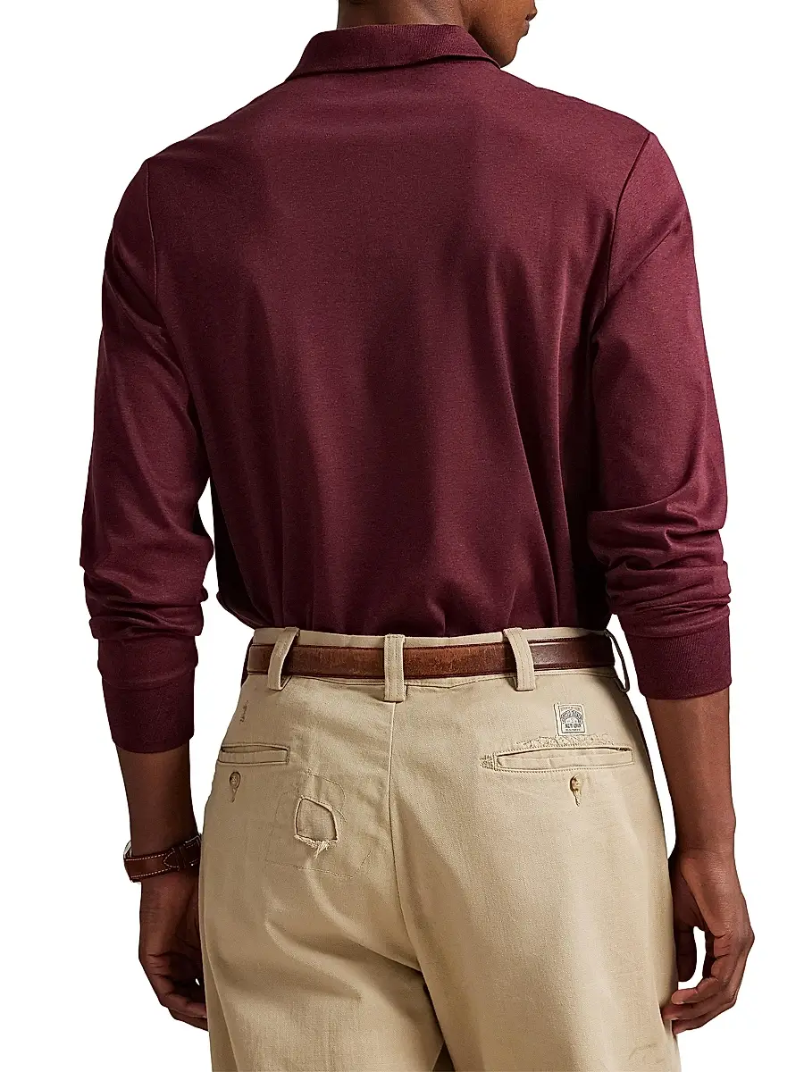 Polo Ralph Lauren Men's Cotton Long-Sleeve Polo Shirt | Thumbnail 4 Polo Ralph Lauren Men's Cotton Long-Sleeve Polo Shirt | Thumbnail 4