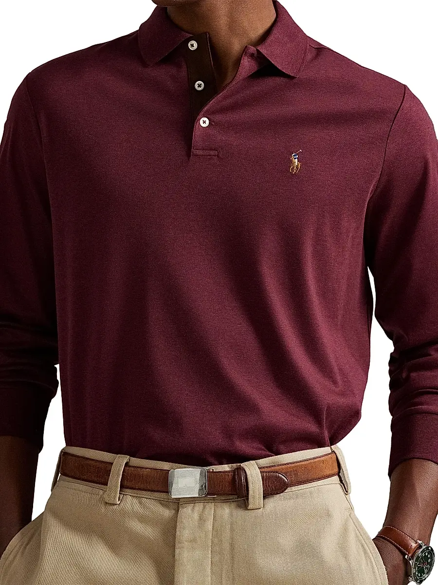 Polo Ralph Lauren Men's Cotton Long-Sleeve Polo Shirt | Thumbnail 5 Polo Ralph Lauren Men's Cotton Long-Sleeve Polo Shirt | Thumbnail 5