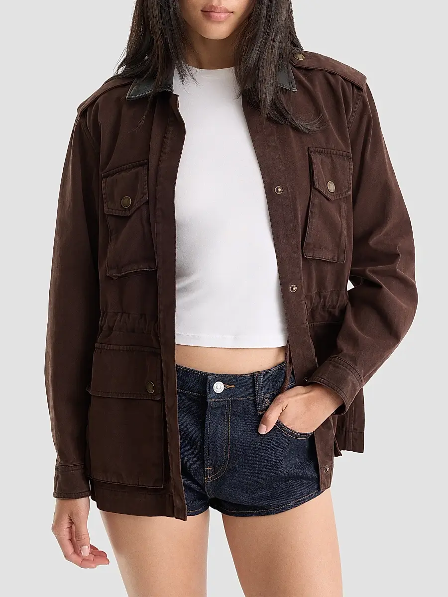 GOOD AMERICAN Women's Field Utility Cotton Jacket | Thumbnail 4 GOOD AMERICAN Women's Field Utility Cotton Jacket | Thumbnail 4
