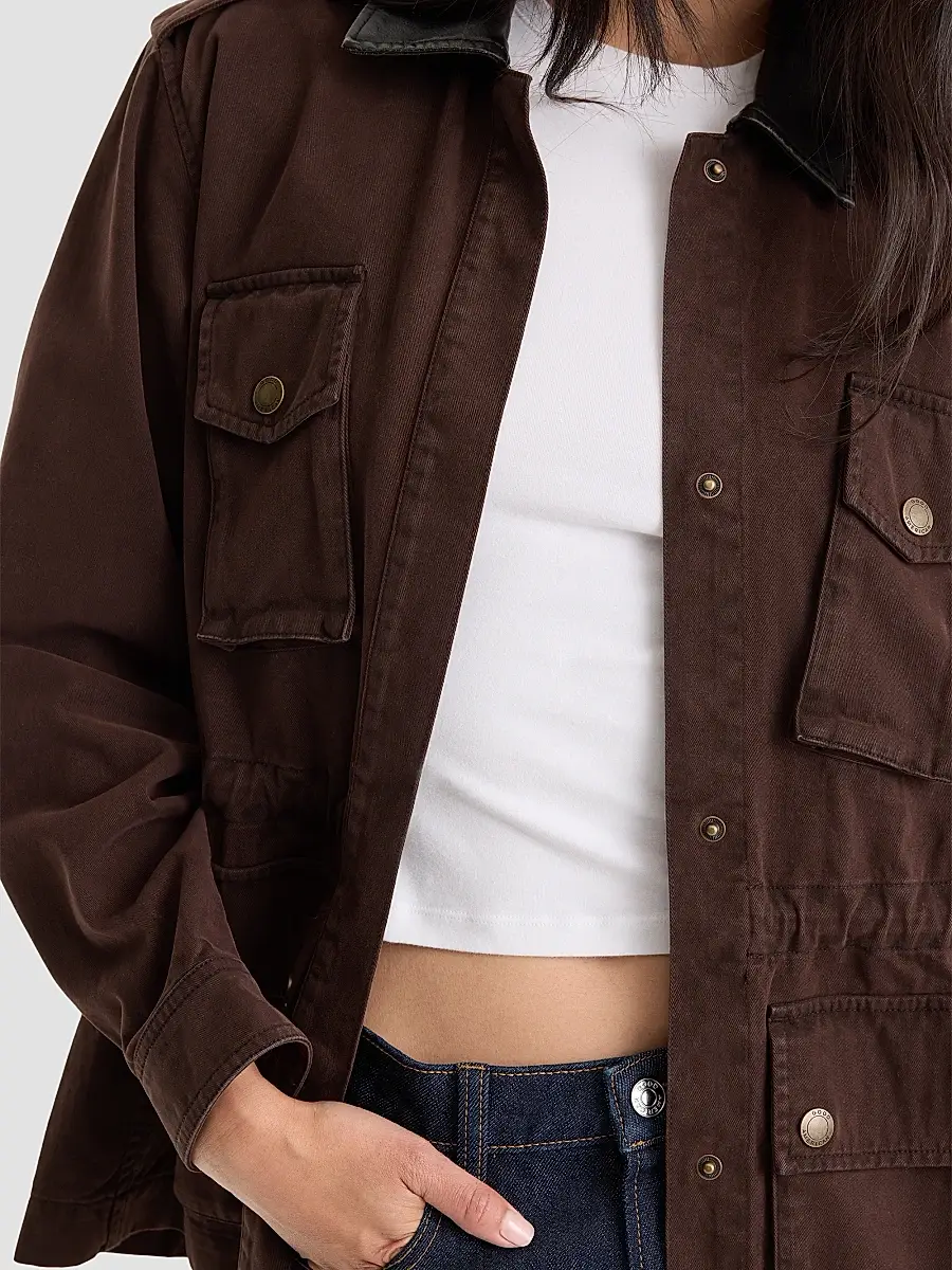 GOOD AMERICAN Women's Field Utility Cotton Jacket | Thumbnail 5 GOOD AMERICAN Women's Field Utility Cotton Jacket | Thumbnail 5