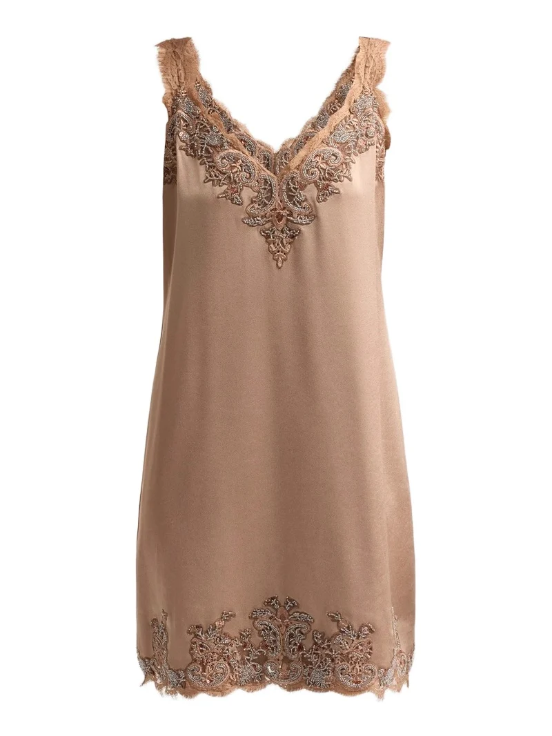 Women's Ciara Embroidered Lace-Trimmed Mini Slip Dress Women's Ciara Embroidered Lace-Trimmed Mini Slip Dress
