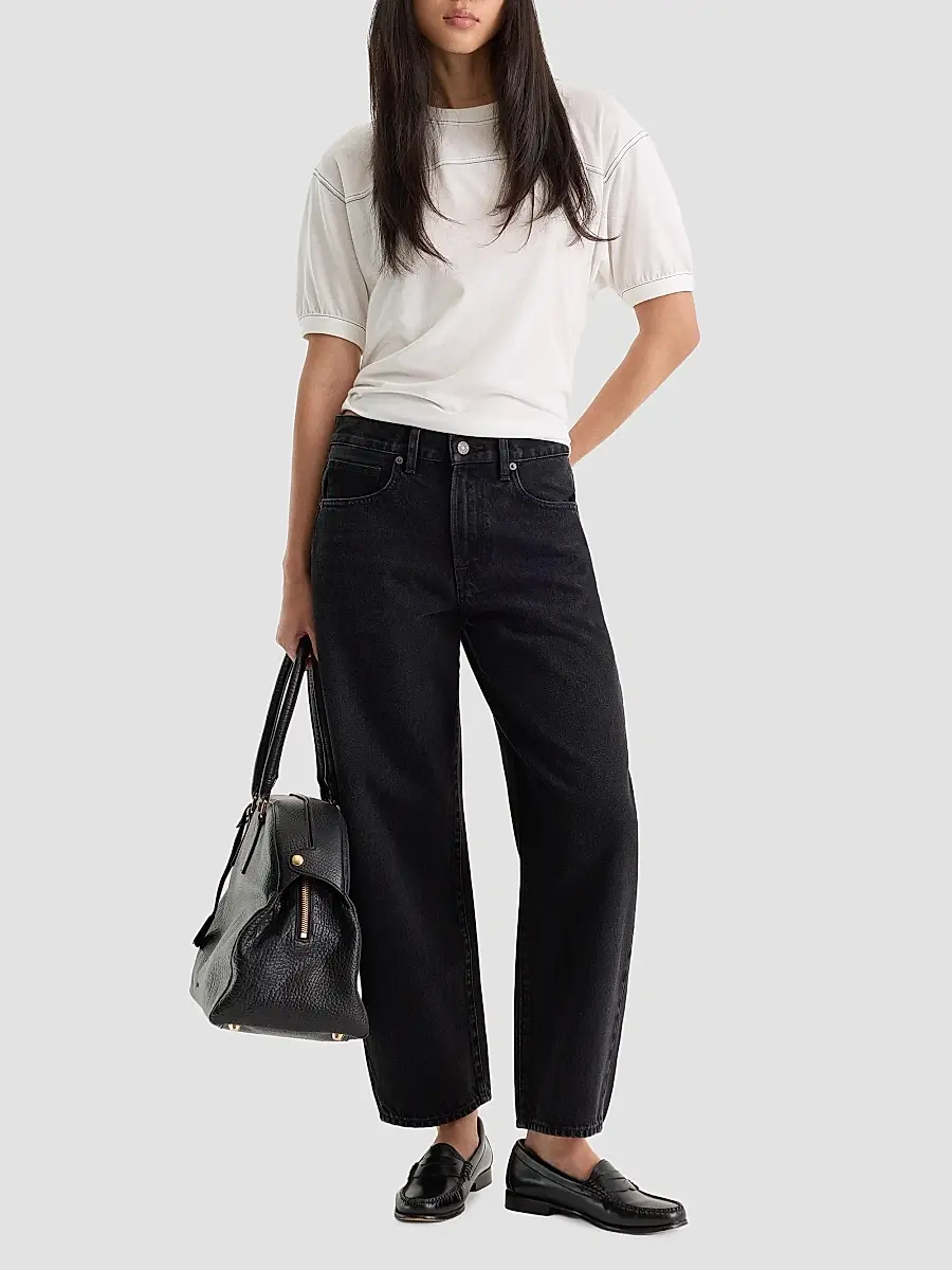 GOOD AMERICAN Women's Vintage Barrel-Leg Ankle Jeans | Thumbnail 2 GOOD AMERICAN Women's Vintage Barrel-Leg Ankle Jeans | Thumbnail 2