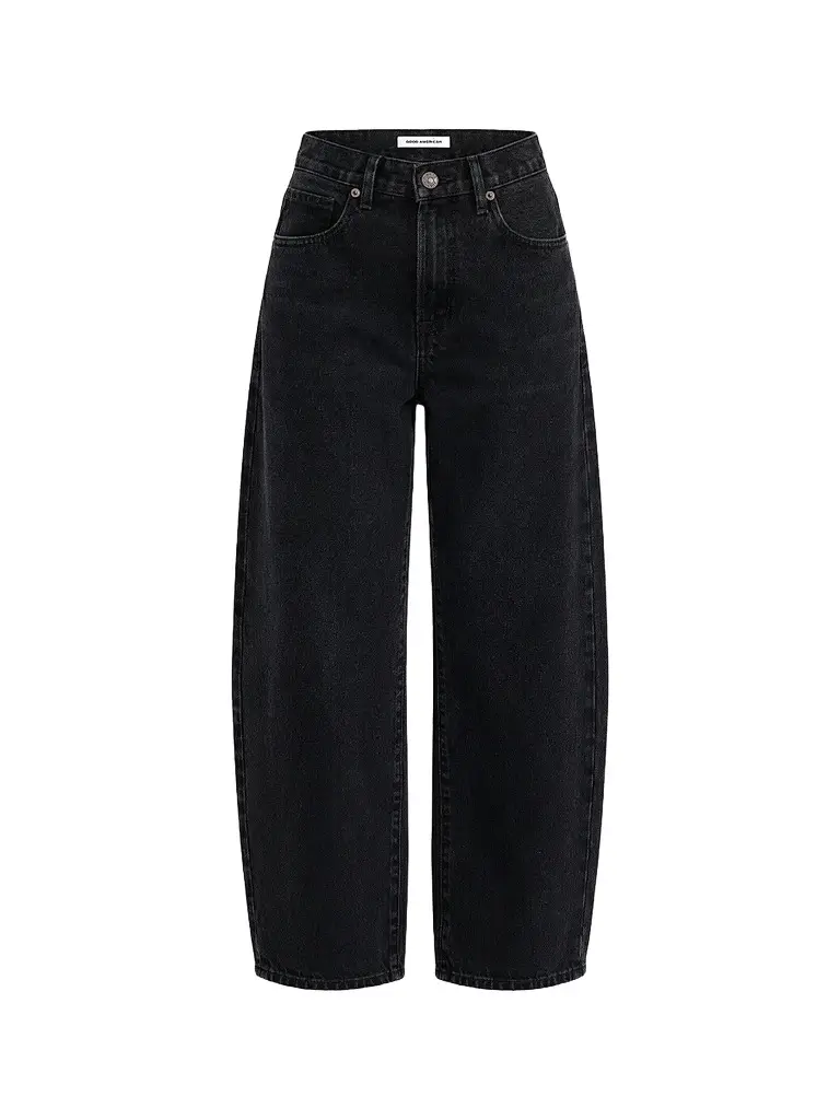 GOOD AMERICAN Women's Vintage Barrel-Leg Ankle Jeans