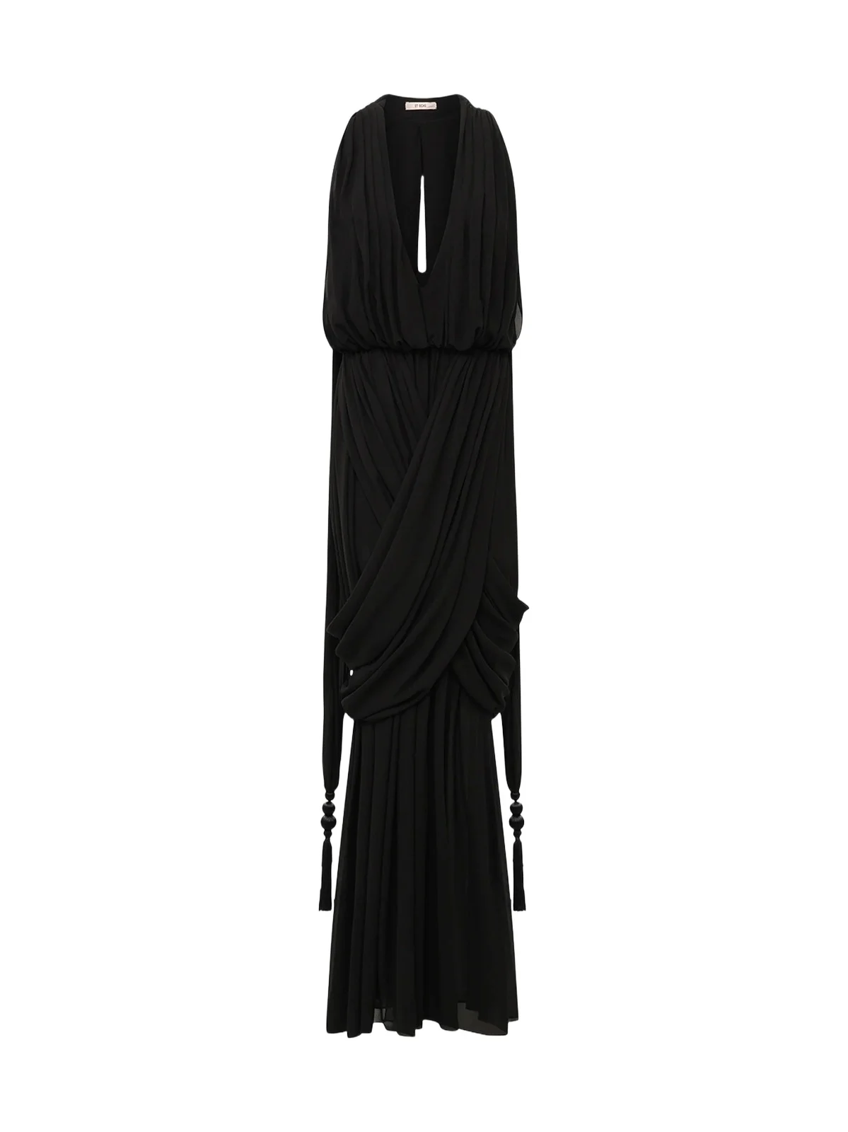 Et Ochs Women's Arabella Draped Tassel-Trim Chiffon Gown