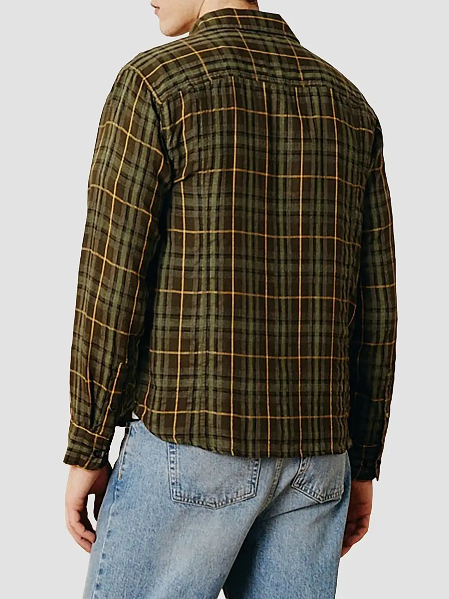 Corridor Men's Plaid Crinkle Cotton-Blend Button-Front Shirt | Thumbnail 3