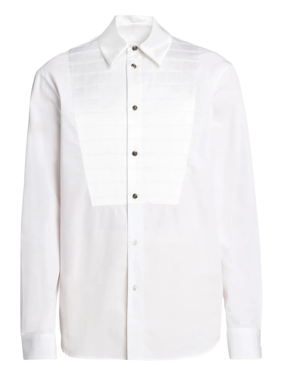 Versace Men's Textured-Bib Cotton Shirt | Thumbnail 1 Versace Men's Textured-Bib Cotton Shirt | Thumbnail 1