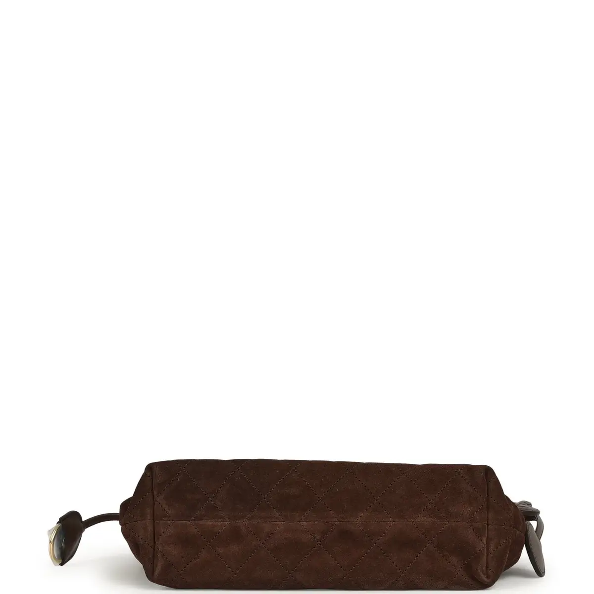 Chanel Chanel CC Drawstring Clutch Bag with Leather Strap Dark Brown Suede Gold Hardware | Thumbnail 7 Chanel Chanel CC Drawstring Clutch Bag with Leather Strap Dark Brown Suede Gold Hardware | Thumbnail 7