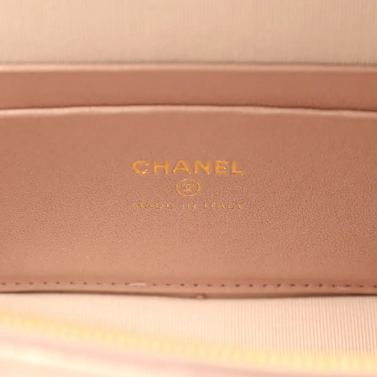 Chanel Chanel Top Handle Long Vanity Case with Chain Pink Iridescent Grained Goatskin Gold Hardware | Thumbnail 9 Chanel Chanel Top Handle Long Vanity Case with Chain Pink Iridescent Grained Goatskin Gold Hardware | Thumbnail 9