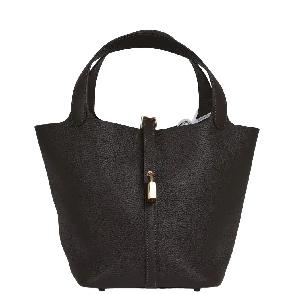 HERMÈS Hermes Picotin Lock 22 Bai Brun Clemence Gold Hardware | Image 1 HERMÈS Hermes Picotin Lock 22 Bai Brun Clemence Gold Hardware | Image 1