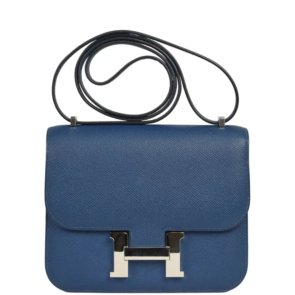 HERMÈS Pre-owned Hermes Constance 18 Bleu Tie Epsom Palladium Hardware | Image 1 HERMÈS Pre-owned Hermes Constance 18 Bleu Tie Epsom Palladium Hardware | Image 1