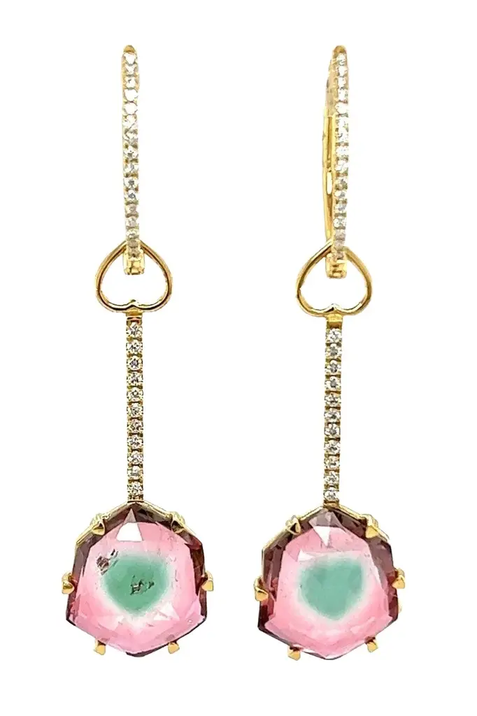 LISA NIK Tourmaline Diamond Colors Collection Earrings | Image 1 LISA NIK Tourmaline Diamond Colors Collection Earrings | Image 1