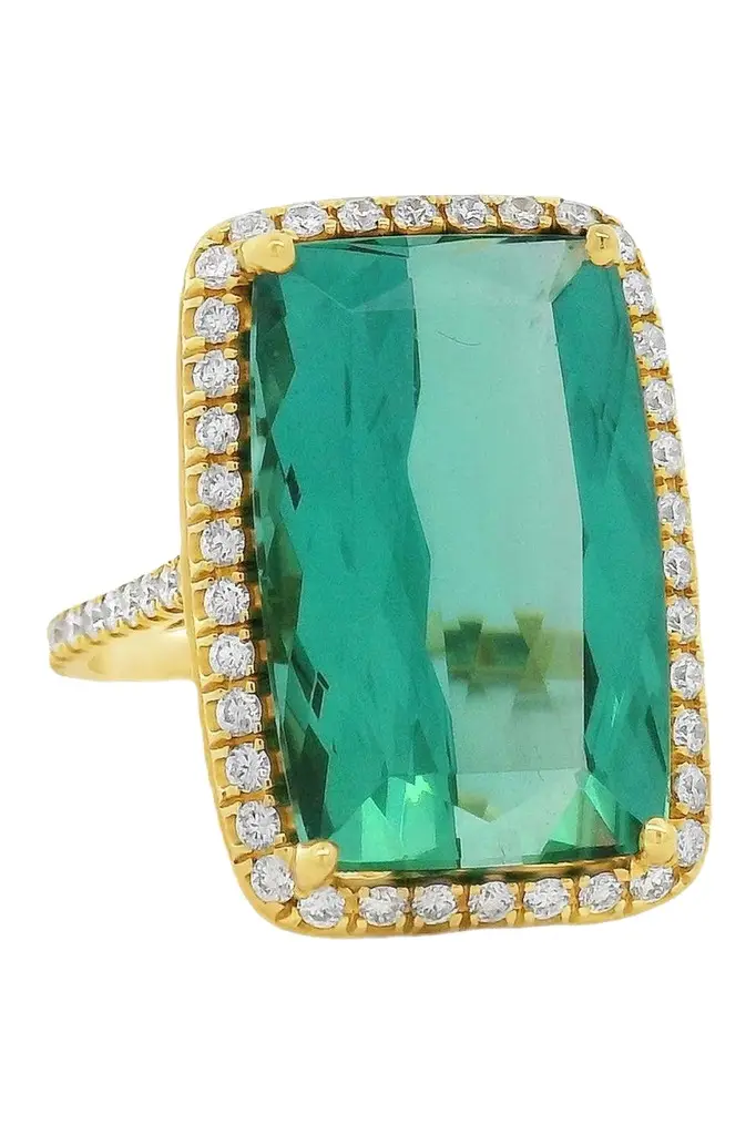 LISA NIK Tourmaline Diamond Colors Collection Halo Ring | Image 1 LISA NIK Tourmaline Diamond Colors Collection Halo Ring | Image 1