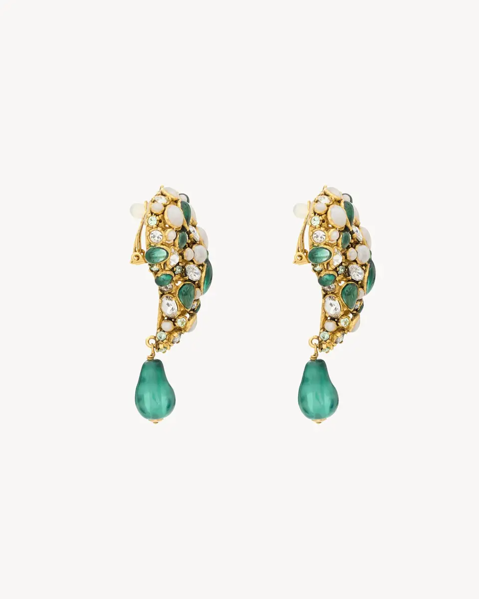 Yves Saint Laurent Crystal heart earrings in resin and metal | Thumbnail 3 Yves Saint Laurent Crystal heart earrings in resin and metal | Thumbnail 3
