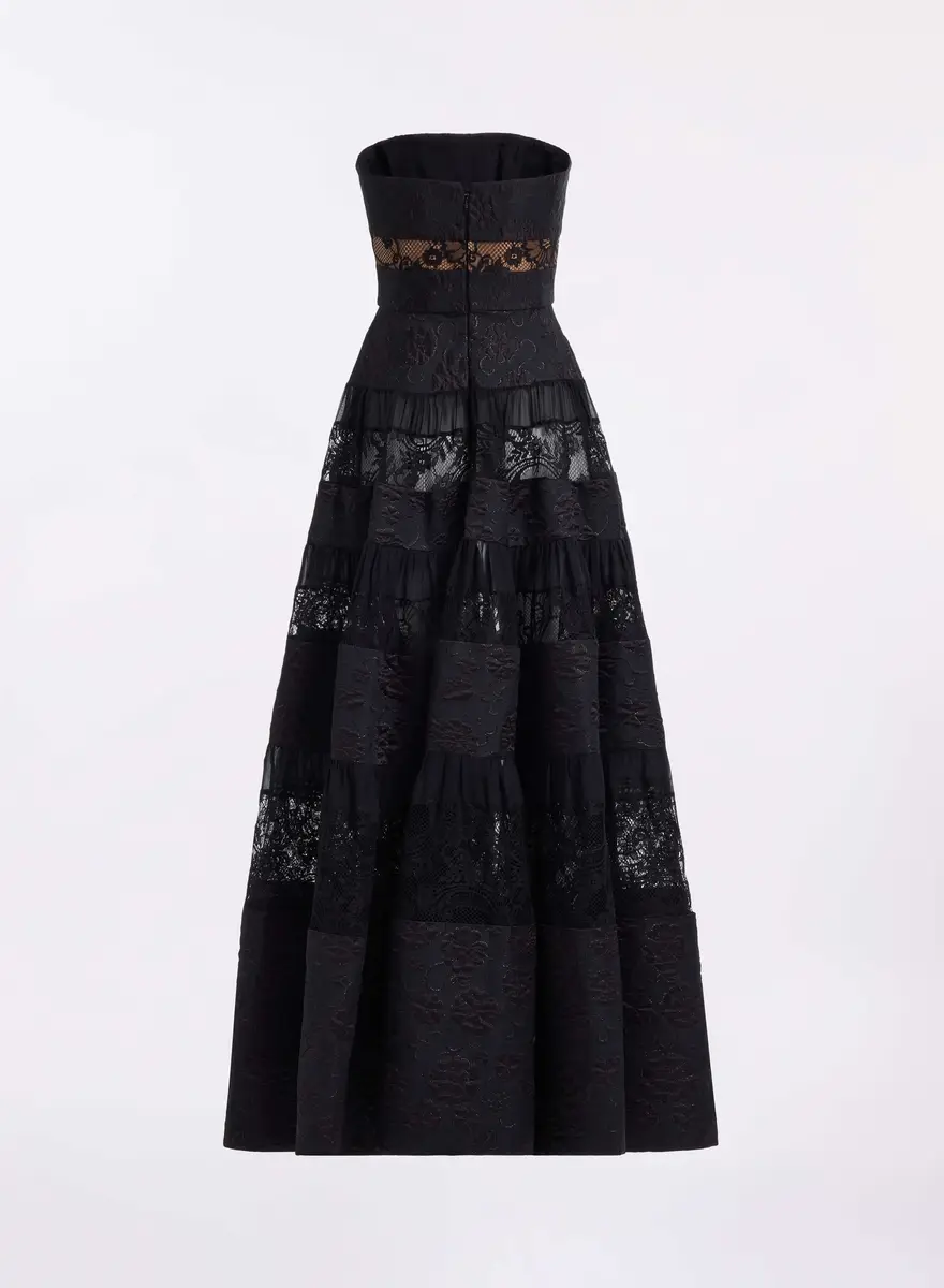 Elie Saab Strapless Brocade & Lace Long Dress | Thumbnail 5 Elie Saab Strapless Brocade & Lace Long Dress | Thumbnail 5