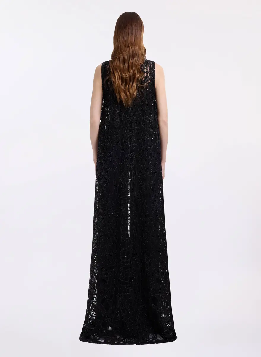 Elie Saab Sequin Embroidered Tulle & Cady Jumpsuit | Thumbnail 7