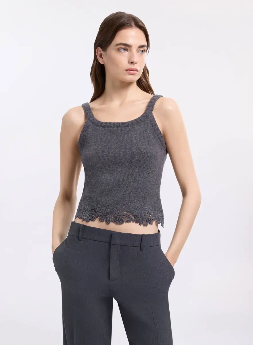 Elie Saab Knit & Lace Trim Twin Set | Thumbnail 6 Elie Saab Knit & Lace Trim Twin Set | Thumbnail 6