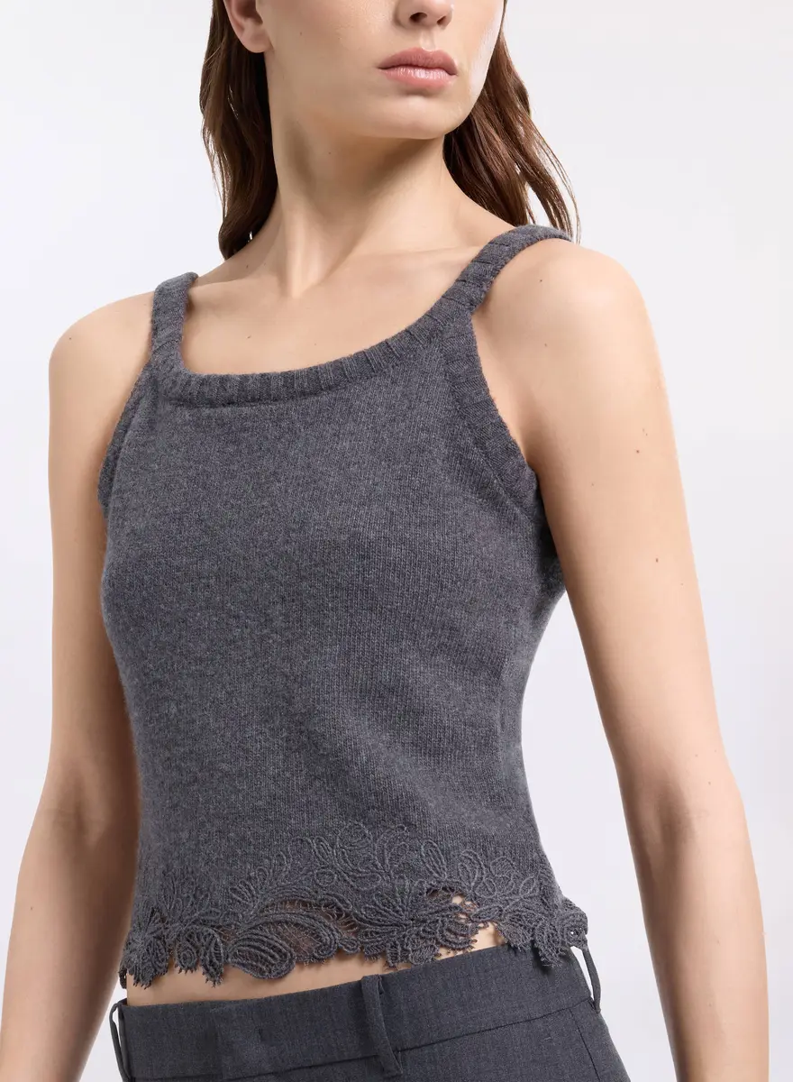 Elie Saab Knit & Lace Trim Twin Set | Thumbnail 7 Elie Saab Knit & Lace Trim Twin Set | Thumbnail 7
