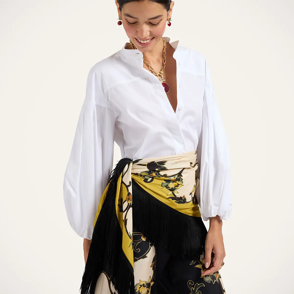 La Double J Reversible Fringe Foulard 90 | Thumbnail 3