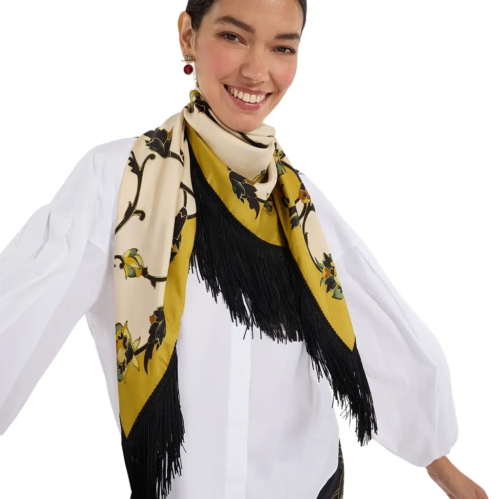 La Double J Reversible Fringe Foulard 90