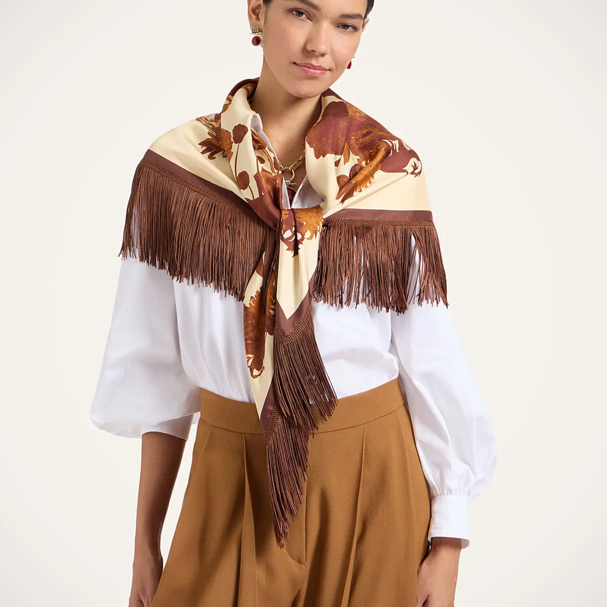 La Double J Reversible Fringe Foulard 90 | Thumbnail 2