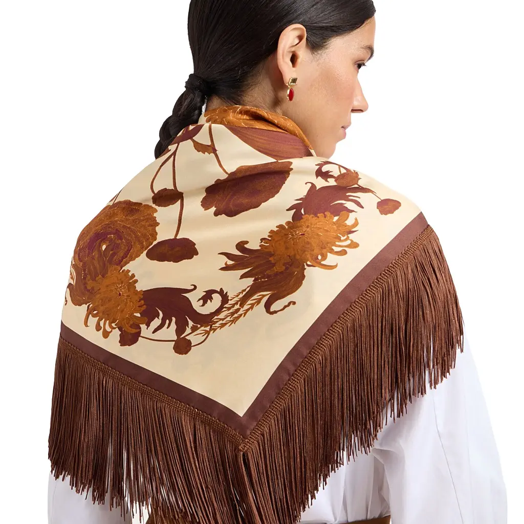 La Double J Reversible Fringe Foulard 90