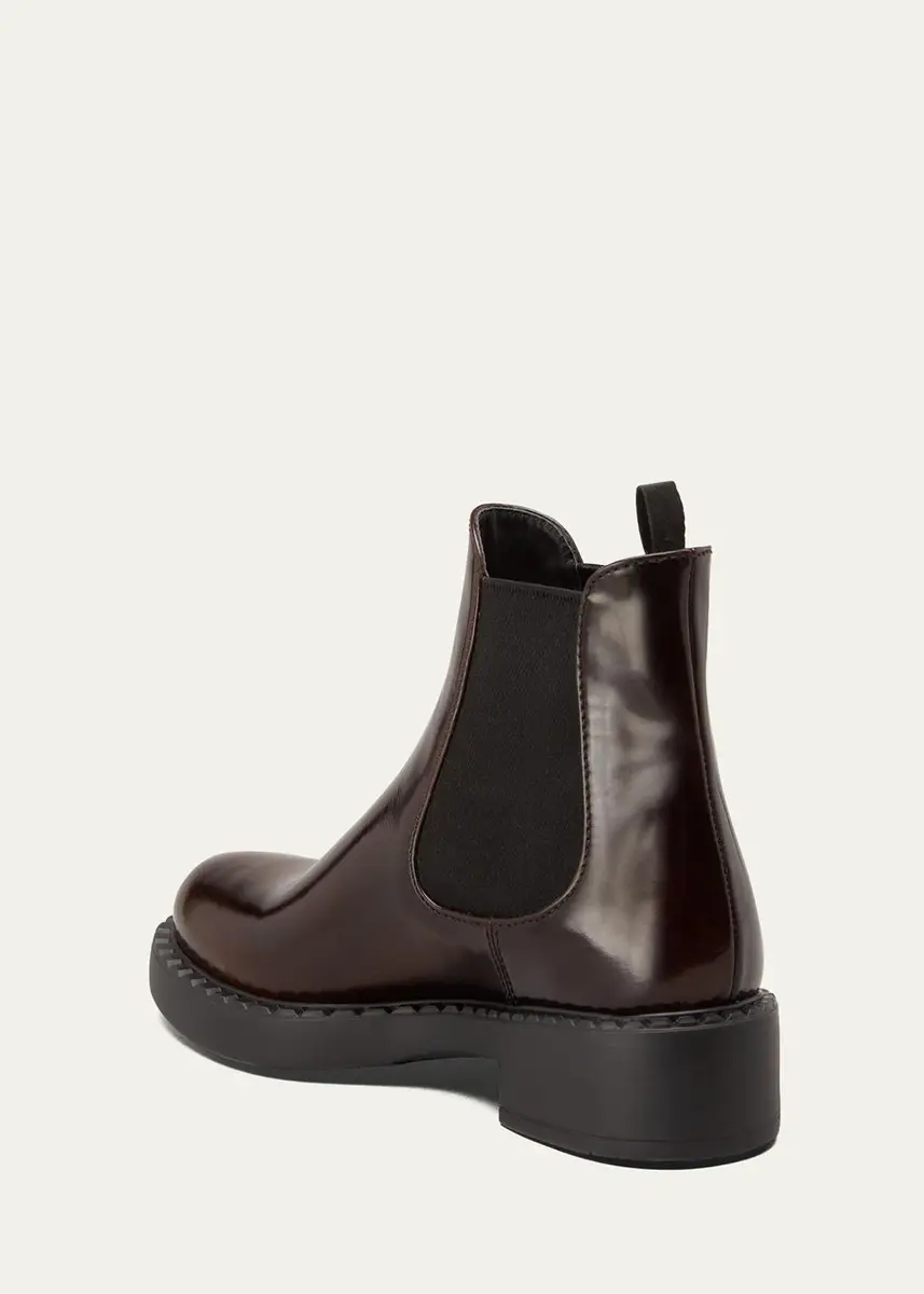 Prada Leather Chelsea Pull-On Booties | Thumbnail 2
