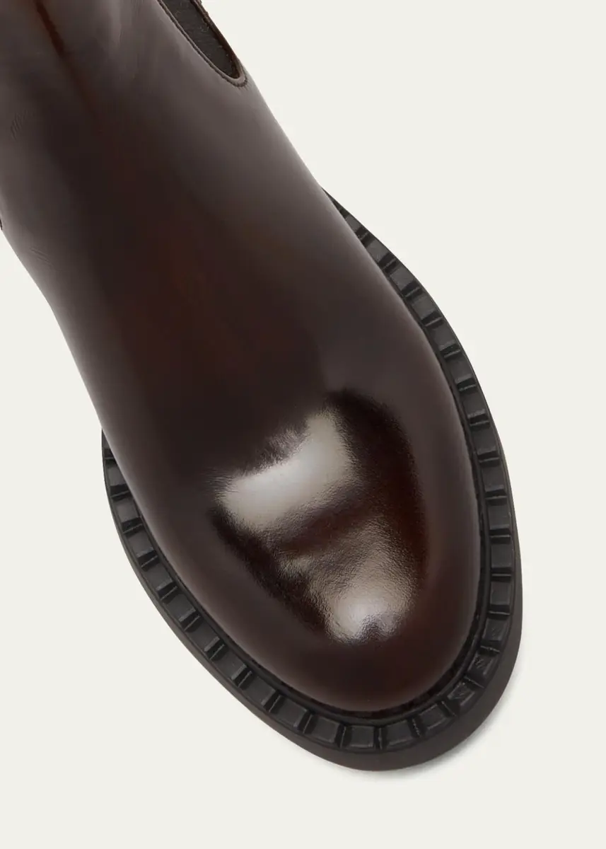Prada Leather Chelsea Pull-On Booties | Thumbnail 3